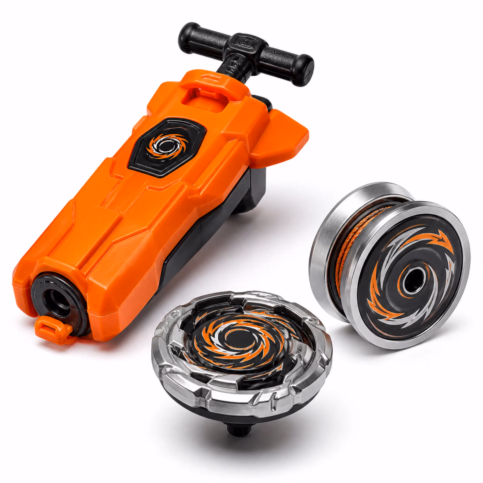ABY-01 Battle Spin Top and Metal Yoyo Set with Orange Ripcord Launcher