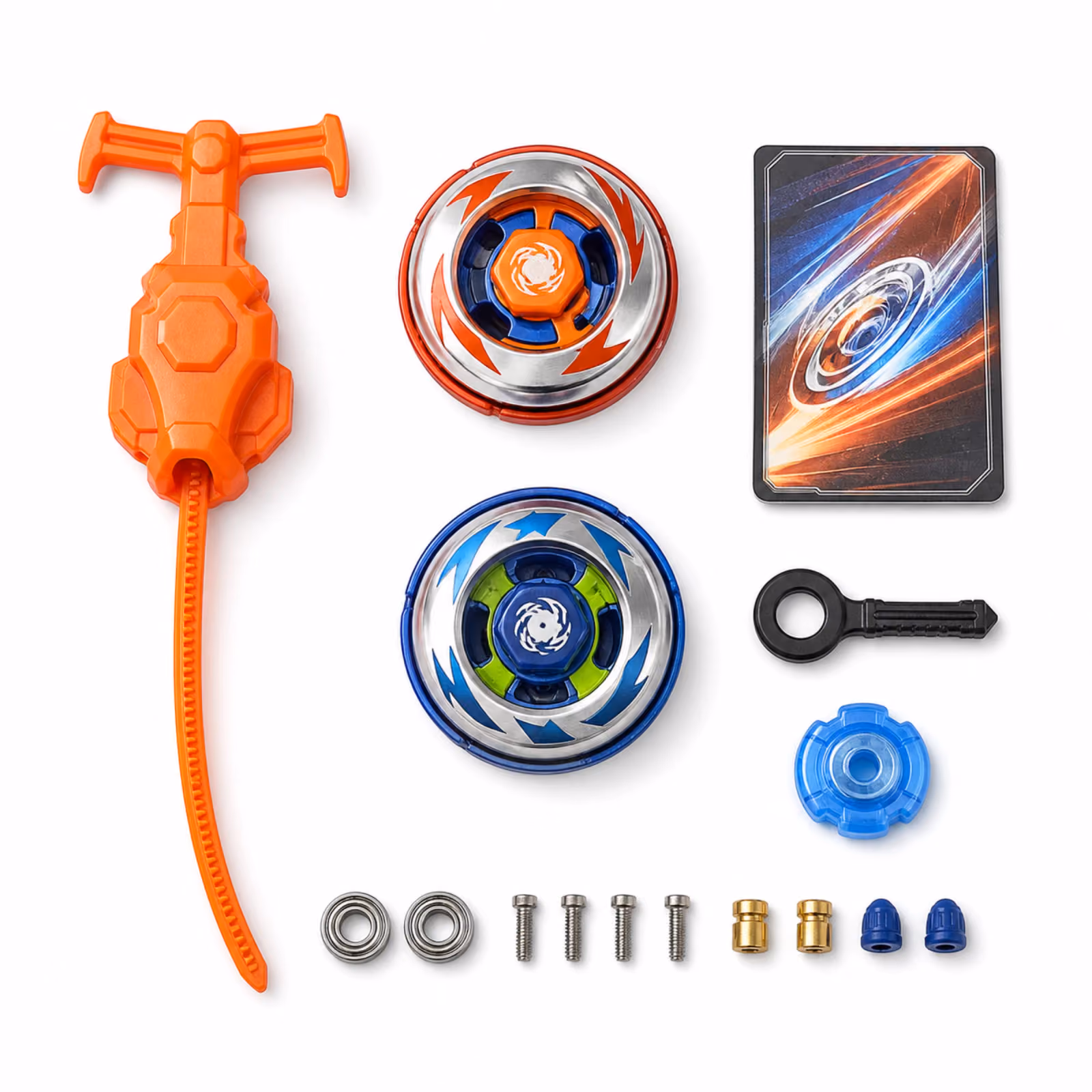 ABY-01 Battle Spin Top and Metal Yoyo Set with Orange Ripcord Launcher